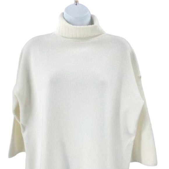 Pomander Place | NEW Winter White Vivianne Turtleneck Sweater Mini Dress Size L - Picture 6 of 9